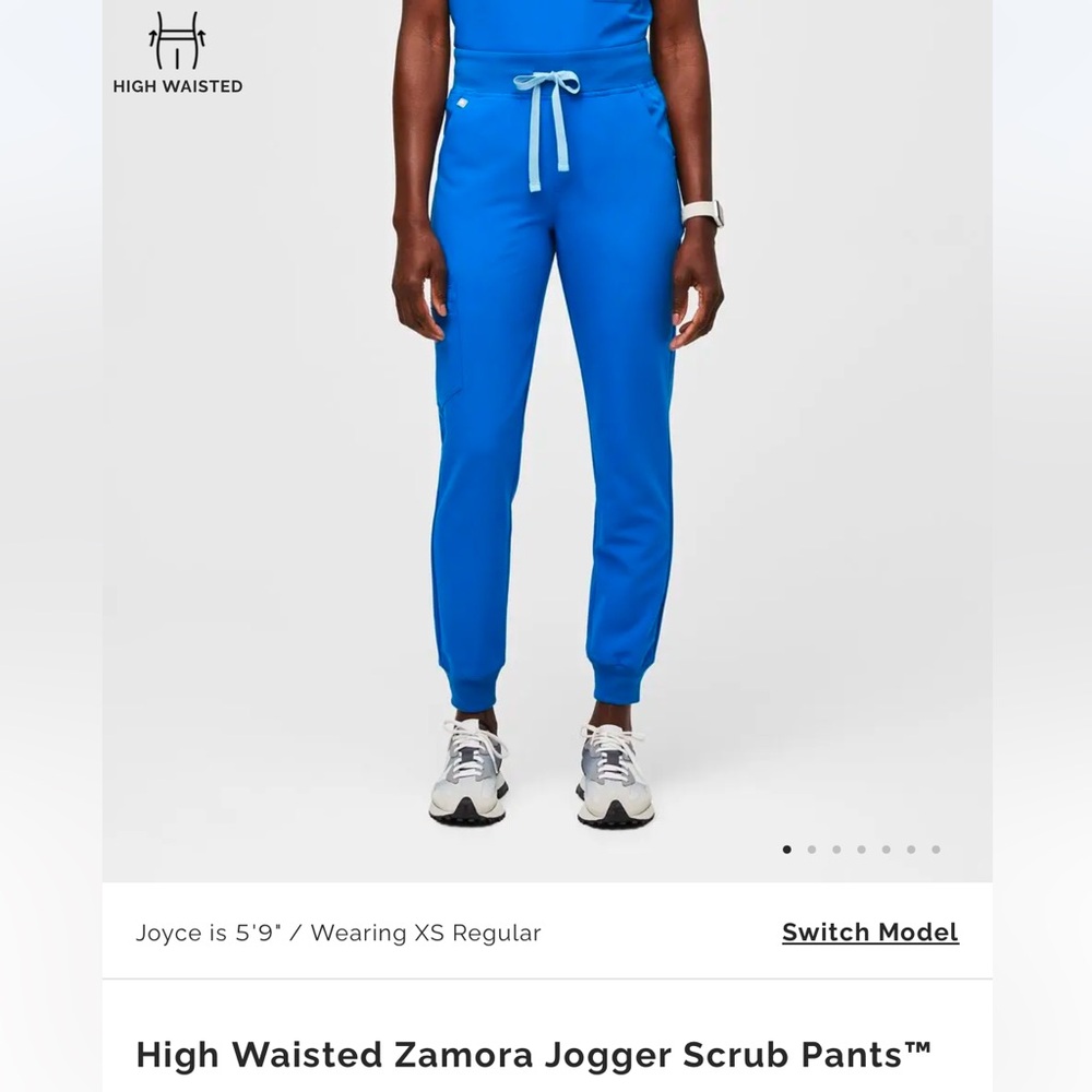 FIGS High Waisted Capri Blue Jogger Scrub Pants (size medium)